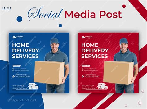 Premium Vector Home Delivery Service Social Media Post Design Template