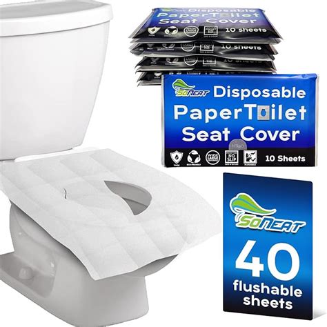 Soneat Thick Disposable Toilet Seat Covers For Travel 40 Sheets Of Xl Covers