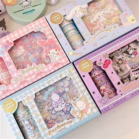 Rolls Tapes Sheets Stickers Set Sanrio Kuromi Cinnamoroll Washi