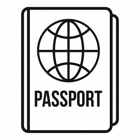 International Passport Vector Thin Icon Download On Iconfinder