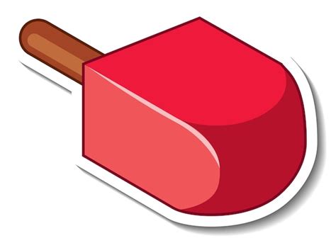 Free Vector Red Ice Cream Stick Cartoon Sticker