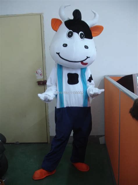 Accept Custom Dairy Milk Cow Mascot Costume Fancy Dress Adult Festive