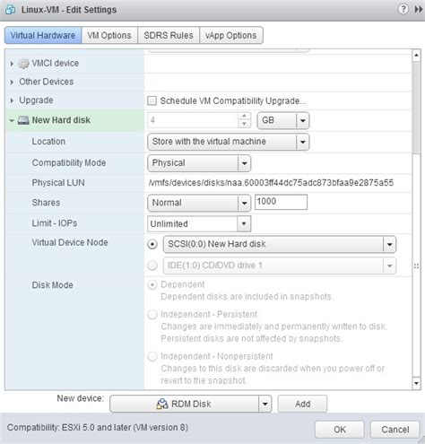 Add Raw Lun Vmware Esxi