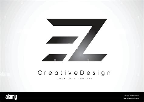 Ez E Z Letter Logo Design In Black Colors Creative Modern Letters