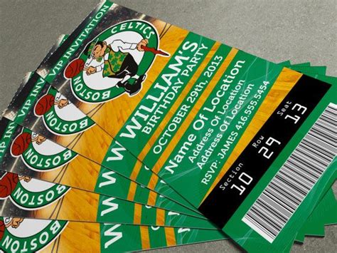 Boston Celtics Birthday Party Event Ticket By Maplesyrupdesign