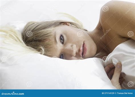 Beautiful Woman In Bed Stock Image Image Of White Woman 27114129