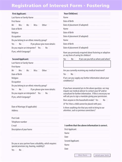 Fillable Online Clacksweb Org Registration Of Interest Form Fostering