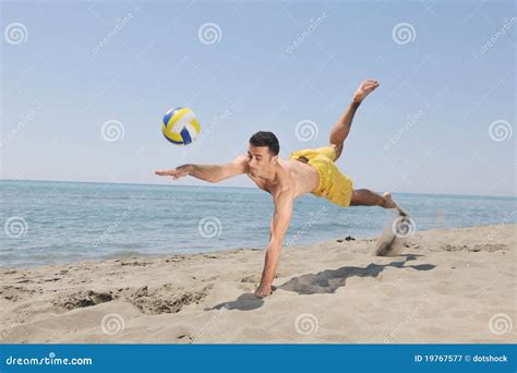 Male Beach Volleyball Game Player Stock Image Image Of Sport