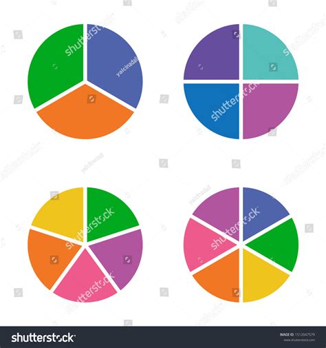 Colorful Info Template Pie Charts Vector Stock Vector Royalty Free