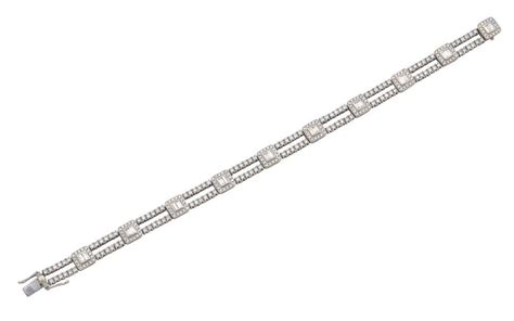 Double Row Diamond Bracelet In 18ct White Gold Braceletsbangles