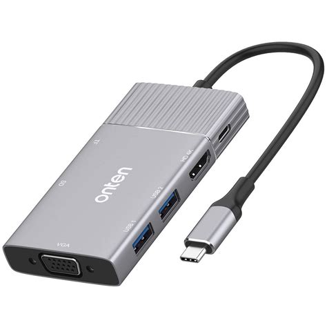 Hub USB C Onten OT 95113 2 X USB A USB C HDMI VGA SD MicroSD