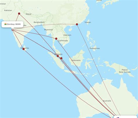 All Flight Routes From Mumbai To Melbourne BOM To MEL Flight Routes