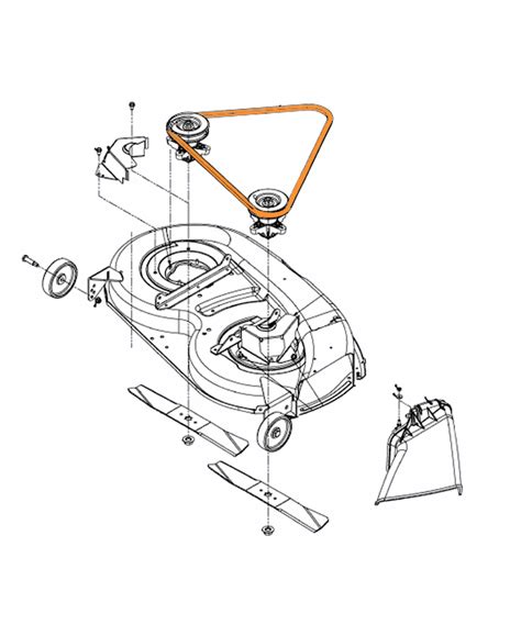 Courroie de coupe autoportée MTD 754 0329A plateau 96 cm ejection