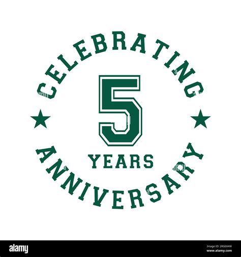 5 Years Anniversary Celebration Design Template 5th Vector And