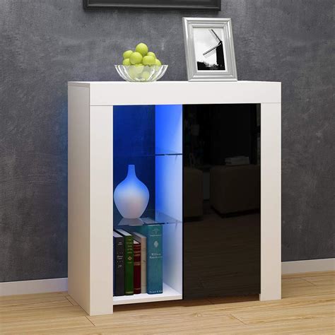 Panana Sideboard Storage Cupboard High Gloss Front Cabinet Rgb Multicolor Led Lighting With