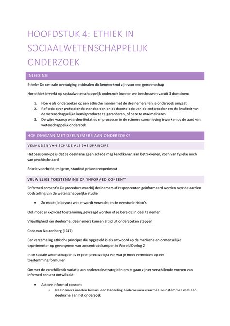 Hoofdstuk Samenvatting Methodologie Van De Sociale Wetenschappen