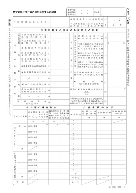 別表十七三付表一の書き方 法人税申告書別表の様式と書き方