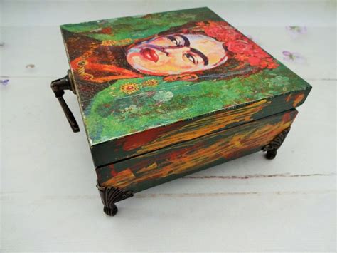 Frida Kahlo Wooden Green Jewellery Box Etsy