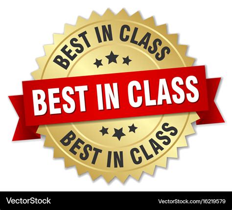 Best In Class Round Isolated Gold Badge Royalty Free Vector