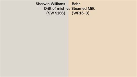 Sherwin Williams Drift Of Mist SW 9166 Vs Behr Steamed Milk WR15 8