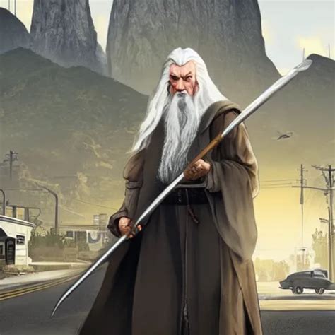 Gandalf In GTA 5 Cover Art By Stephen Bliss Boxart Stable