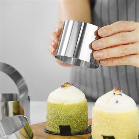 1Pc Stainless Steel Mousse Ring Cake Mould With Push Plate DIY Cake