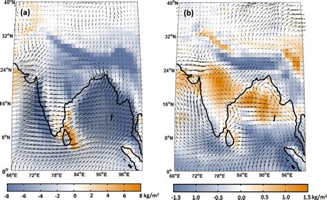 Vertically Integrated Moisture Flux Vimf And Wind Patterns Over India