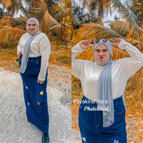 Plussize Denim Skirt Corak Love Shopee Malaysia