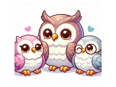 8 Cute owl on white background By dianaxstoyanova | TheHungryJPEG