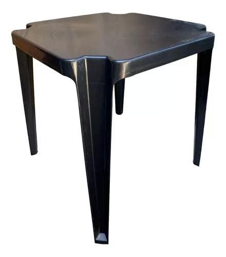 Mesa De Pl Stico Quadrada Preto Monobloco Resistente Bar Mercadolivre