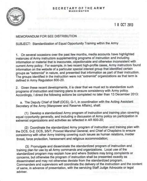 Army Memorandum Templates Word Excel Fomats