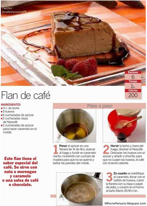 Postres Con CafÉ Receta Sencilla De Flan De CafÉ ~ Postres Del Peru Y