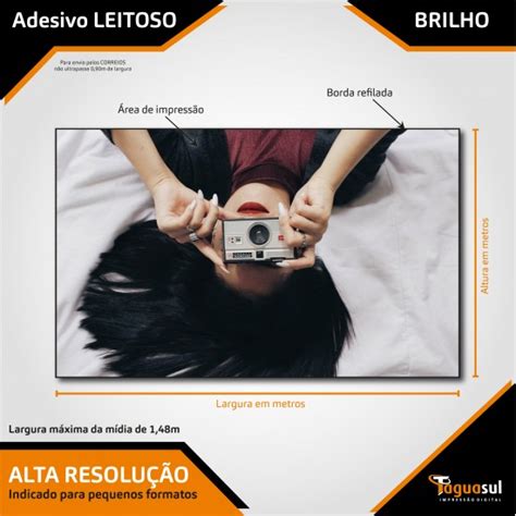 Adesivo Leitoso Brilho Alta ResoluÇÃo Escolha O Tamanho