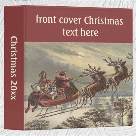 Vintage Christmas Victorian Santa Claus In Sleigh Binder Zazzle