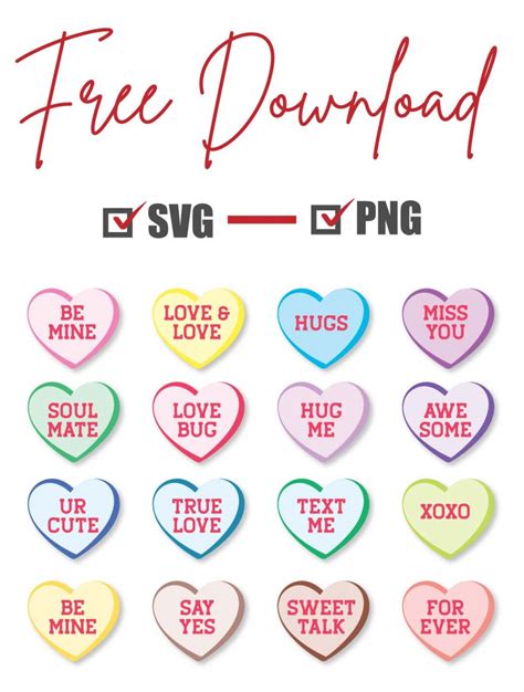 Conversation Hearts Free SVG Bundle | BundleSVG