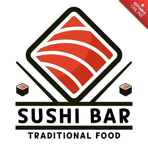 Sushi Bar Traditional Food Logo Design Template Free Design Template