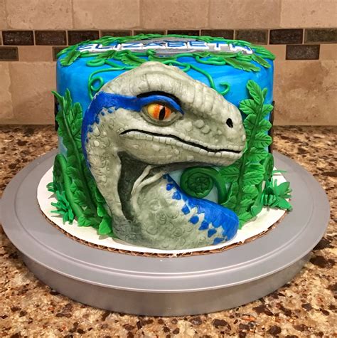 Jurassic World Blue Cake Dinosaur Birthday Cakes Dinosaur Birthday Party Dinosaur Birthday