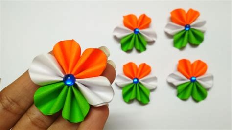 Easy Tricolor Paper Flowers Republic Day Craft Idea Independence