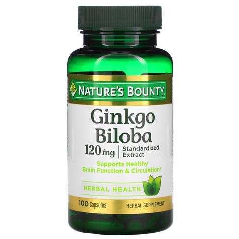 Ginkgo Biloba 120mg 100 Cápsulas Natures Bounty