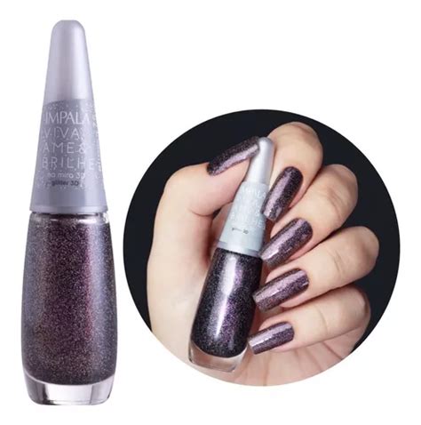 Esmalte Impala Glitter D Viva Ame E Brilhe Na Mira D Cor Roxo Glitter