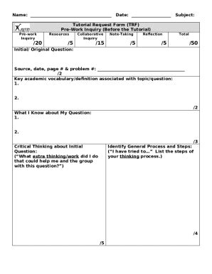 Editabletrf Doc Tutorial Request Trf Pre Work Doc Template