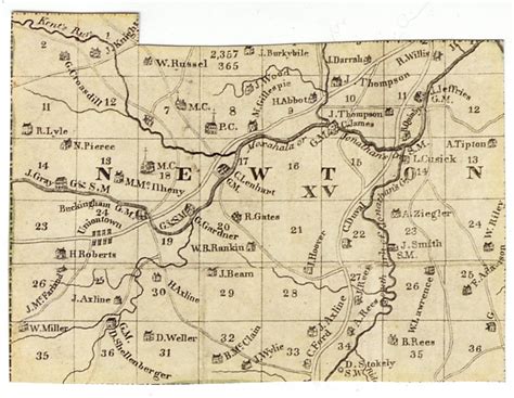 Muskingum County Newton Township Plat Map 1832