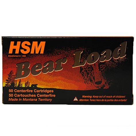 Hsm Bear Load 44 Magnum 305 Grain Wide Flat Nose 50 Round Box 50rd