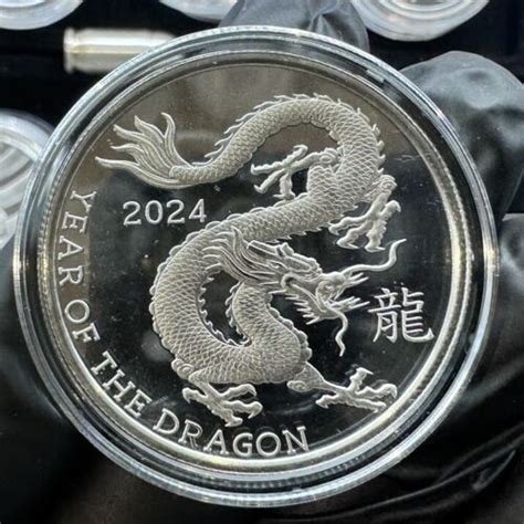 Year Of The Dragon Oz Fine Silver Bu Round In Capsule Hm