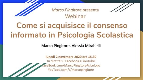 Webinar Come Acquisire Il Consenso Informato In Psicologia Scolastica