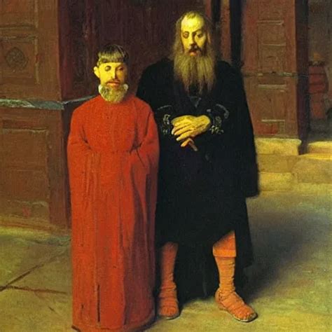 Ivan The Terrible And His Son Ivan Painting By Ilya Stable Diffusion