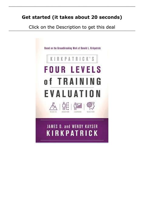 Read Pdf Kirkpatrick S Four Levels Of Training Evaluation Any Format