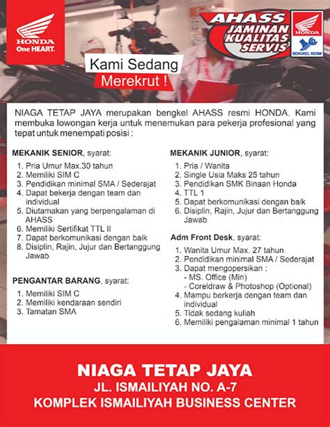 Info Loker Medan Terbaru Desember 2021 Di Pt Niaga Tetap Jaya Medan