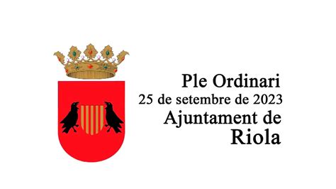 Ple Ordinari Mes De Setembre Ajuntament De Riola Youtube