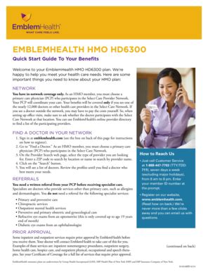 Fillable Online Welcome To Your EmblemHealth HMO HD6300 Plan Fax Email